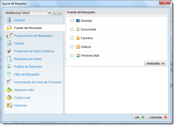Copias de los sistemas de datos mas comunes