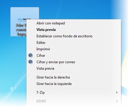 Cifrar archivos con el botón derecho del ratón
